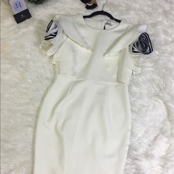 💥SALE💥Beautiful Rose Sleeve Scuba Dress - Picture 5 of 6